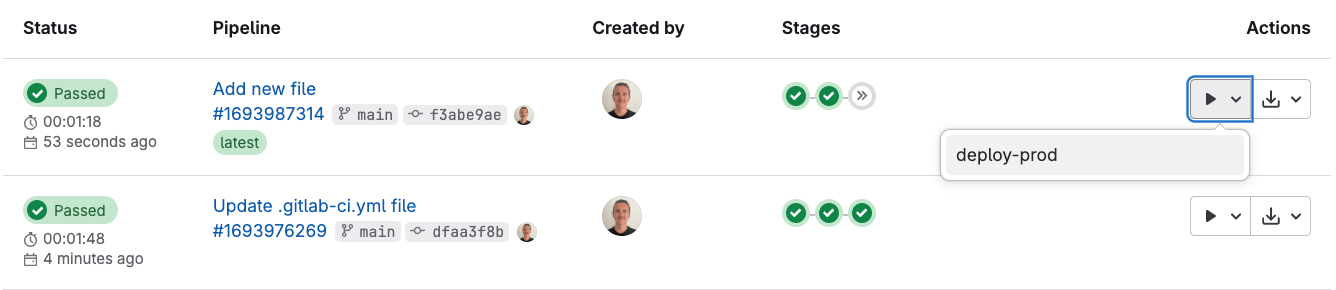 Index · Environments · Ci · Help · GitLab